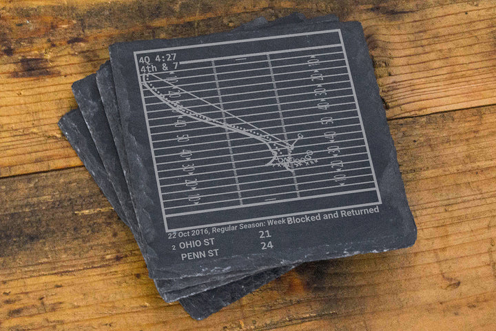 Greatest Penn State Football Plays: Slate Coasters (Set of 4)