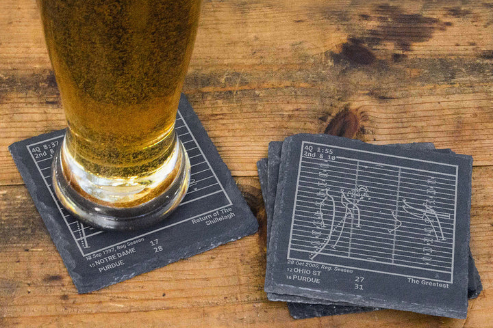 Greatest Purdue Football Plays: Slate Coasters (Set of 4)