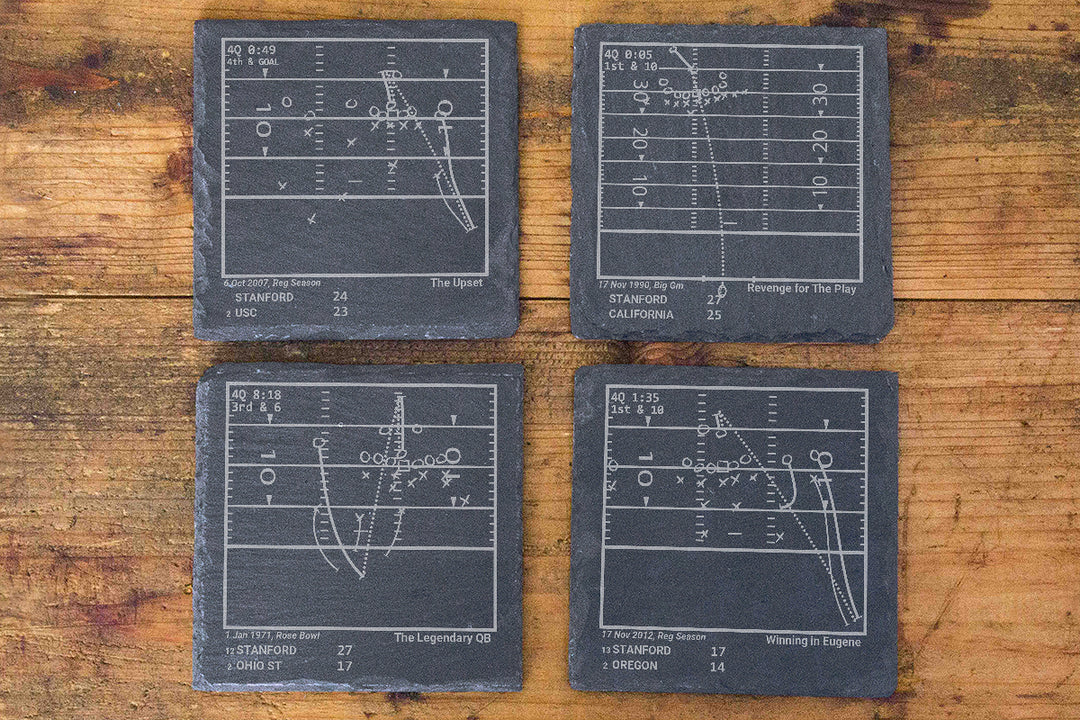 Greatest Stanford Football Plays: Slate Coasters (Set of 4)