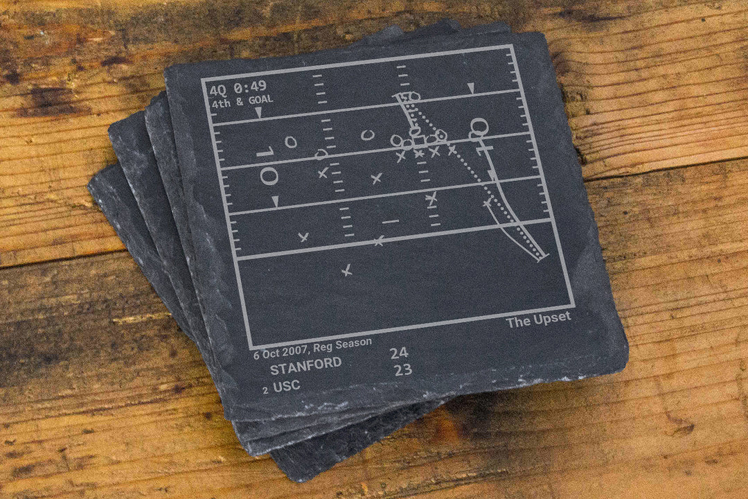 Greatest Stanford Football Plays: Slate Coasters (Set of 4)