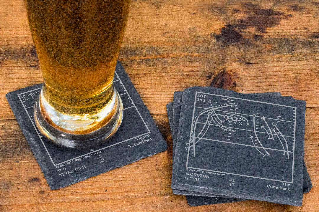 TCU Football Greatest Plays: Slate Coasters (Set of 4)