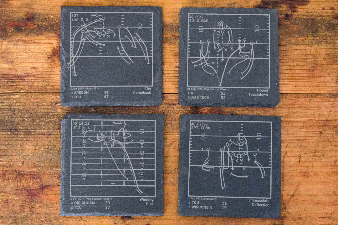 TCU Football Greatest Plays: Slate Coasters (Set of 4)