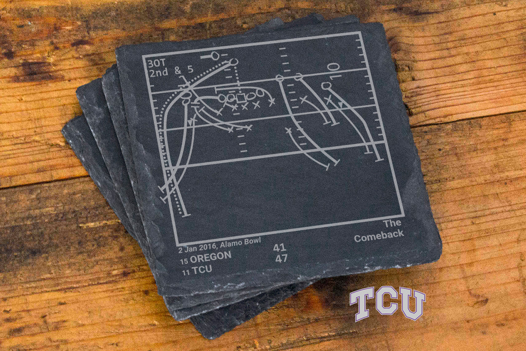 TCU Football Greatest Plays: Slate Coasters (Set of 4)