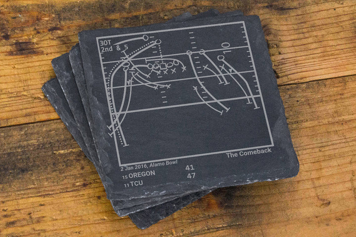 Greatest TCU Football Plays: Slate Coasters (Set of 4)