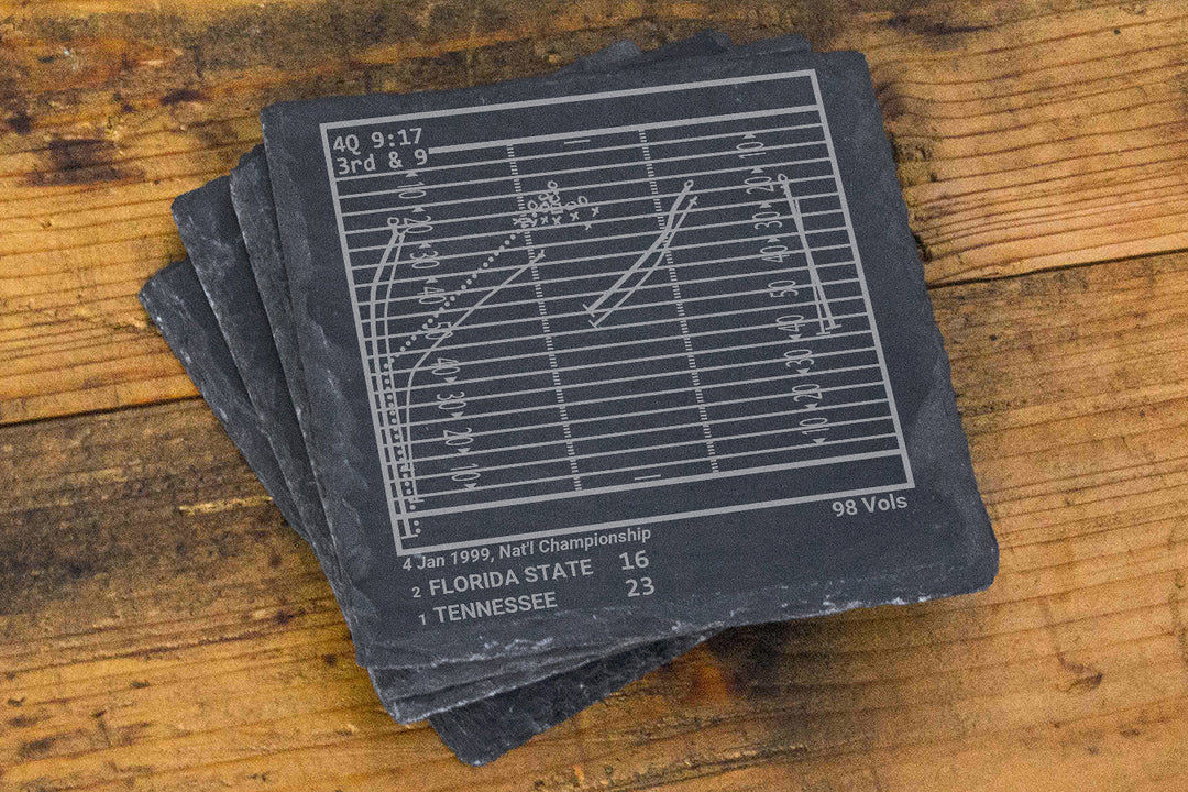 Greatest Tennessee Football Plays: Slate Coasters (Set of 4)