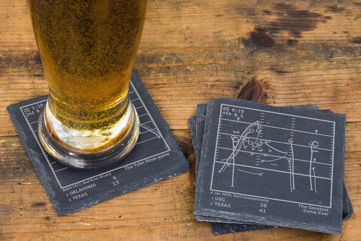 Greatest Texas Football Plays: Slate Coasters (Set of 4)