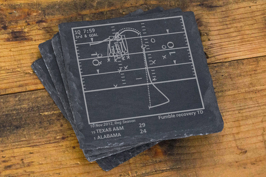 Greatest Texas A&M Football Plays: Slate Coasters (Set of 4)