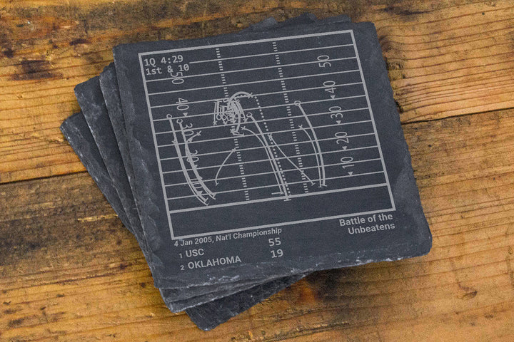 Greatest USC Football Plays: Slate Coasters (Set of 4)