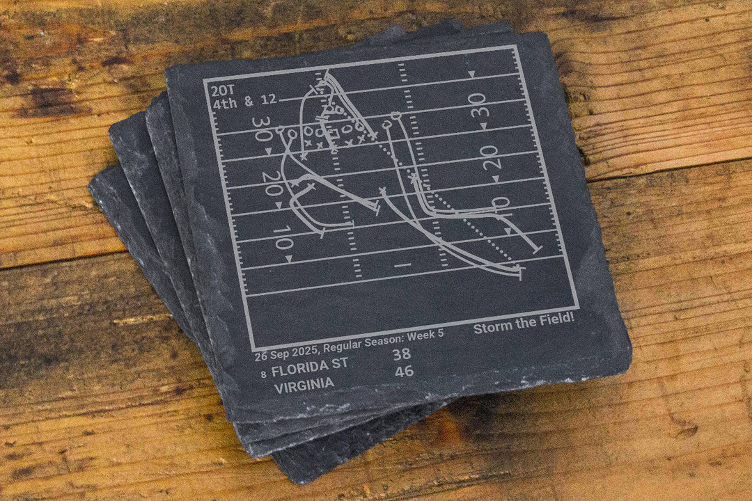 Greatest Virginia Football Plays: Slate Coasters (Set of 4)