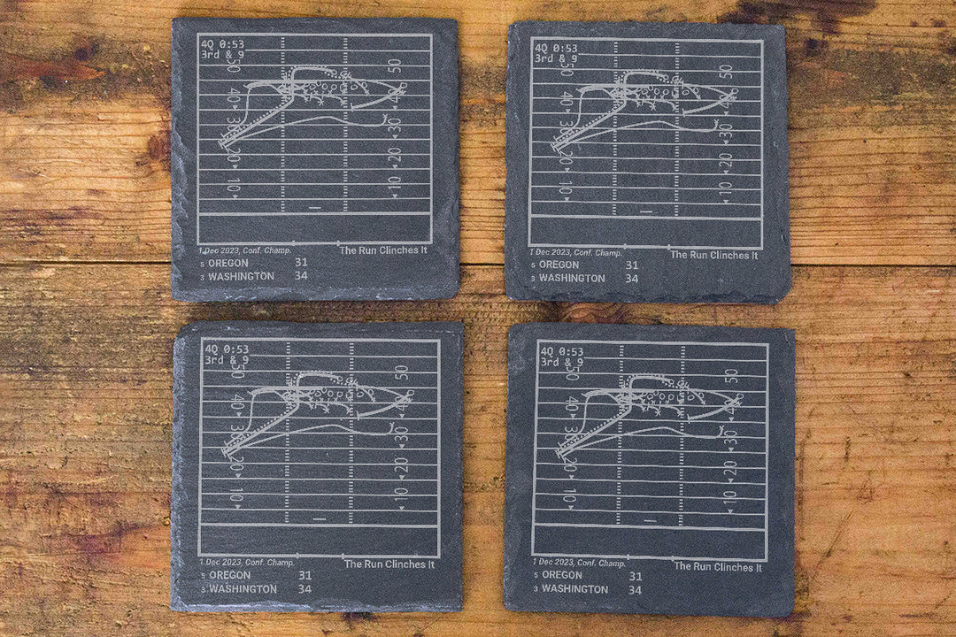 <b>2023 Champions</b> Washington Football Plays: Slate Coasters (Set of 4)