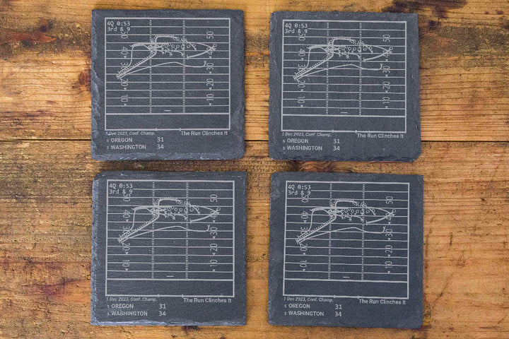 <b>2023 Champions</b> Washington Football Plays: Slate Coasters (Set of 4)