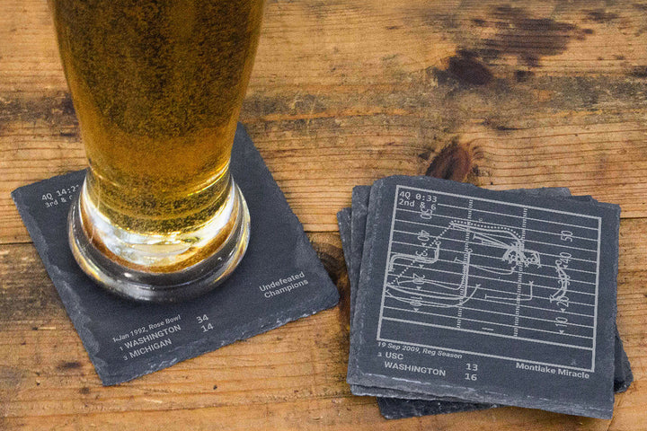 Greatest Washington Football Plays: Slate Coasters (Set of 4)