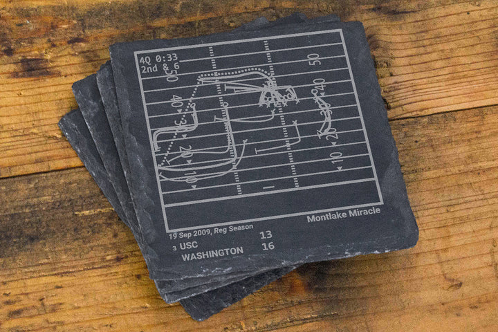 Greatest Washington Football Plays: Slate Coasters (Set of 4)