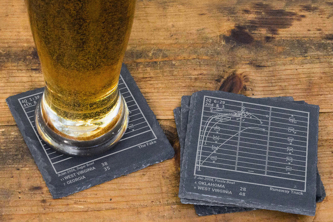 Greatest West Virginia Football Plays: Slate Coasters (Set of 4)