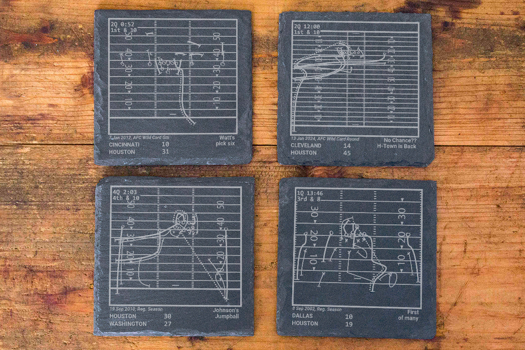 Houston Texans Greatest Plays: Slate Coasters (Set of 4)