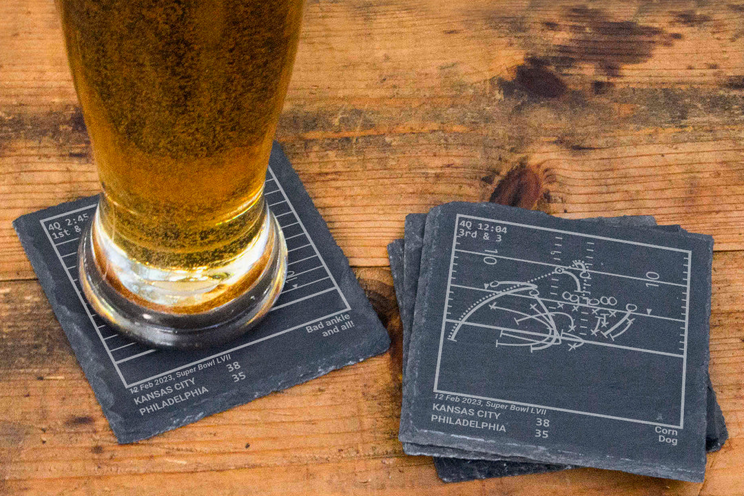 <b>2023 Champions</b> Chiefs Plays: Slate Coasters (Set of 4)