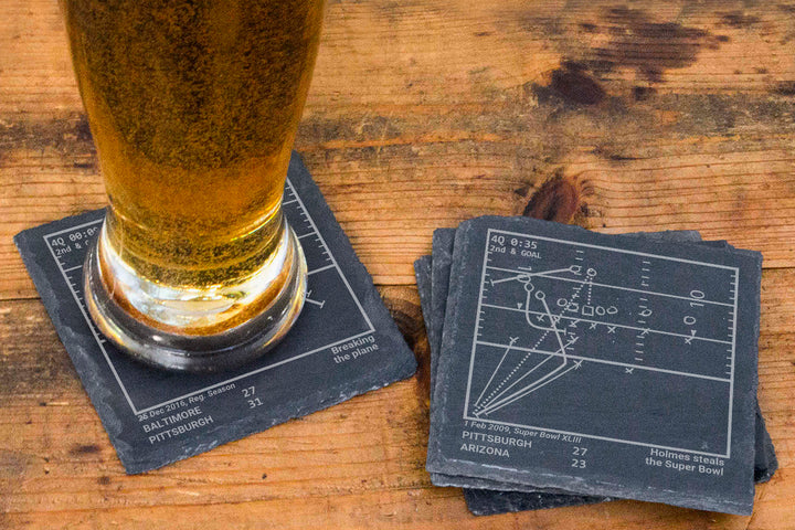 Greatest Steelers Modern Plays: Slate Coasters (Set of 4)