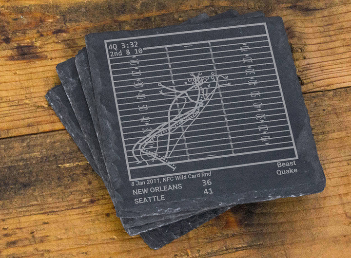 Seattle Seahawks Greatest Plays: Slate Coasters (Set of 4)