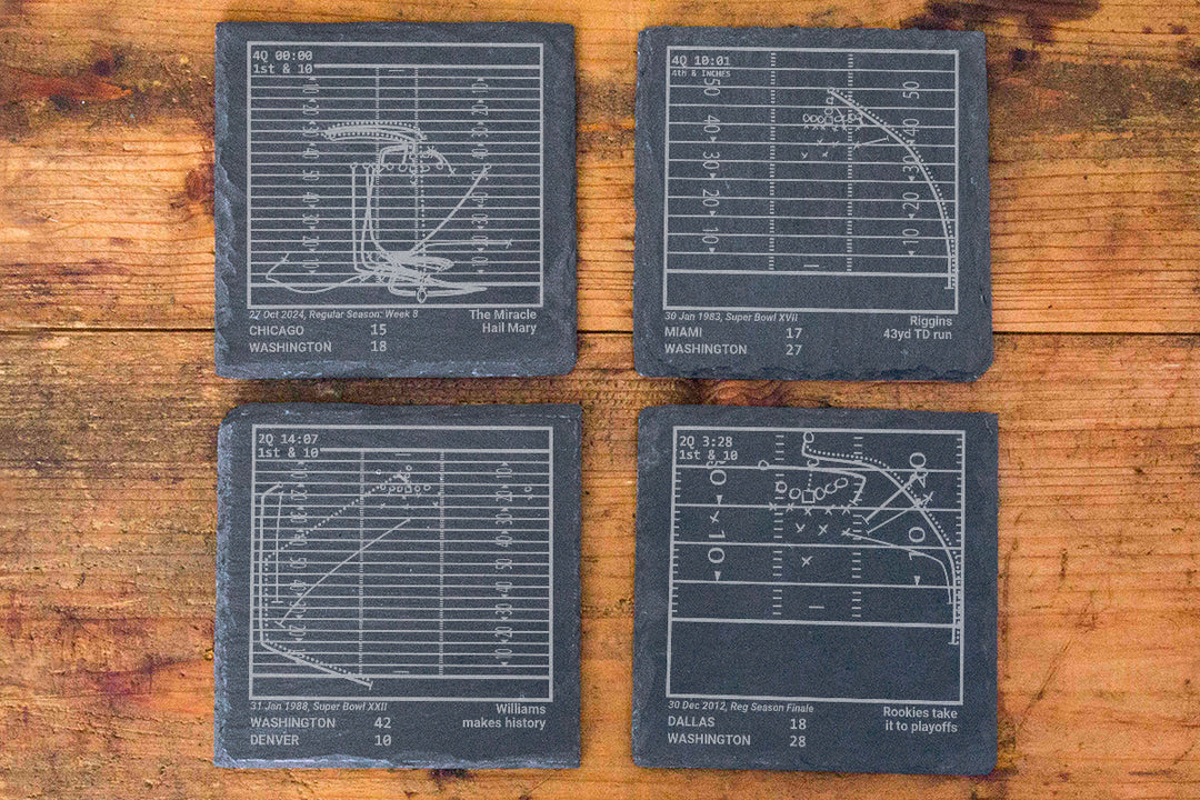 Washington Commanders Greatest Plays: Slate Coasters (Set of 4)