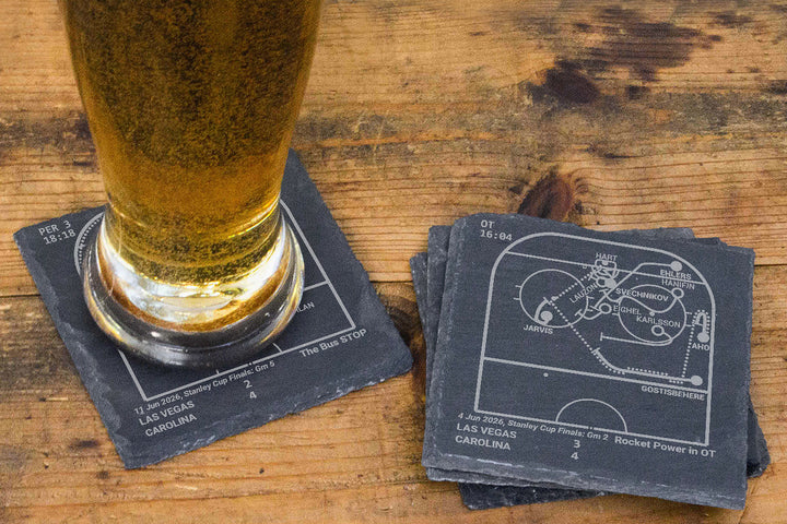 <b>2026 Champions</b> Hurricanes Plays: Slate Coasters (Set of 4)