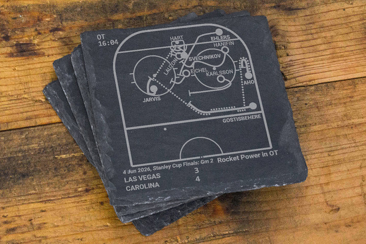<b>2026 Champions</b> Hurricanes Plays: Slate Coasters (Set of 4)