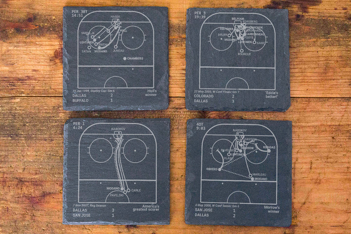 Dallas Stars Greatest Goals: Slate Coasters (Set of 4)