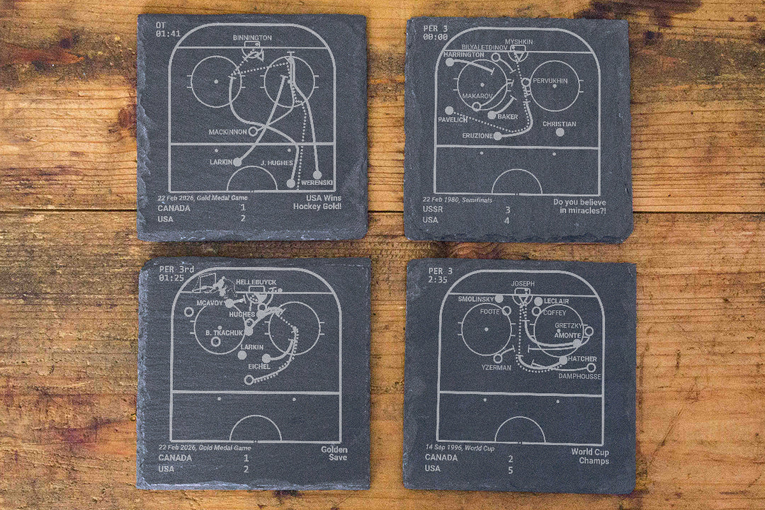 United States Men's National Hockey Team Greatest Goals: Slate Coasters (Set of 4)