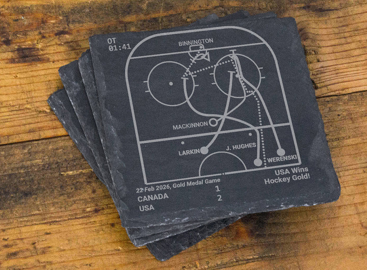 United States Men's National Hockey Team Greatest Goals: Slate Coasters (Set of 4)