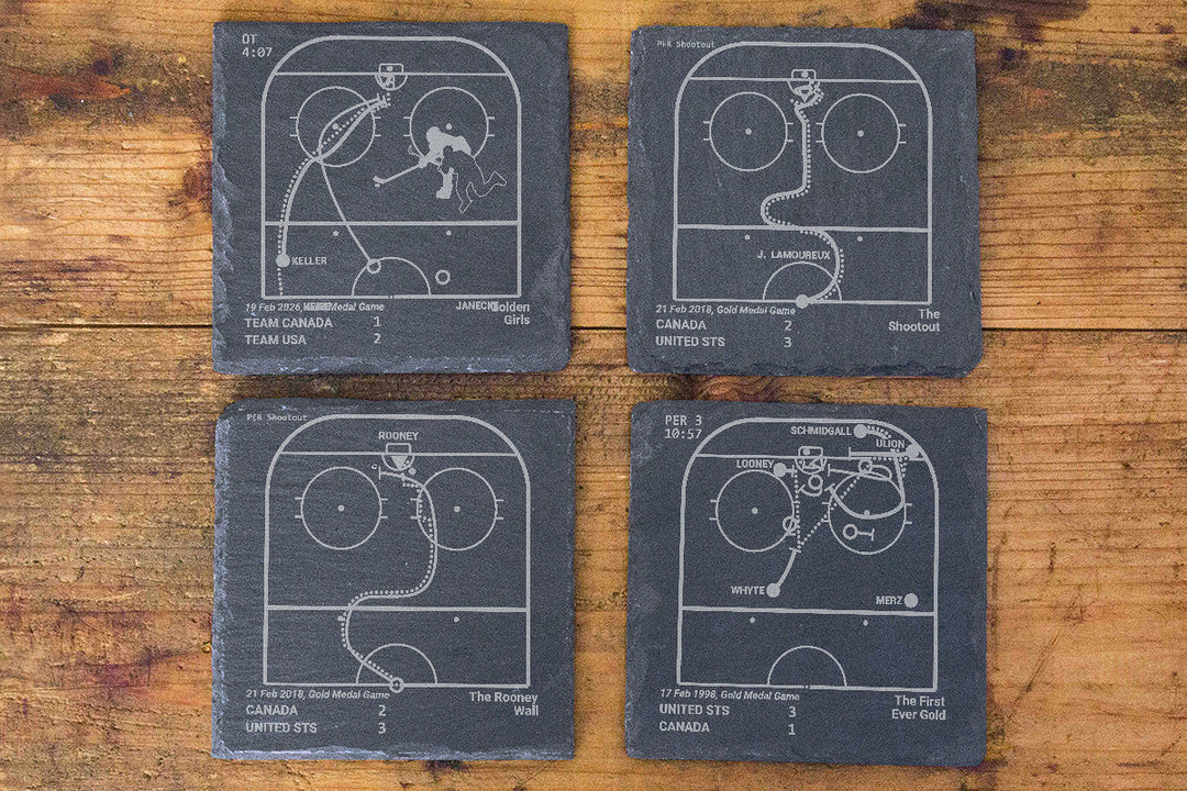 United States Women's National Hockey Team Greatest Goals: Slate Coasters (Set of 4)