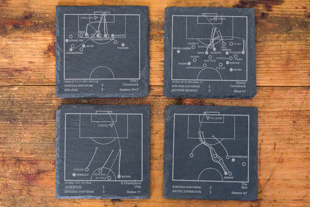 Borussia Dortmund Greatest Goals: Slate Coasters (Set of 4)