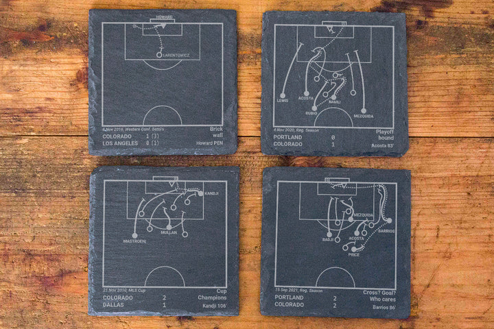 Greatest Colorado Rapids Goals: Slate Coasters (Set of 4)