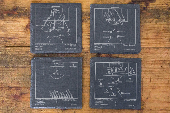 Greatest England National Team World Cup Plays: Slate Coasters (Set of 4)