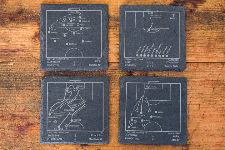 Juventus Greatest Goals: Slate Coasters (Set of 4)