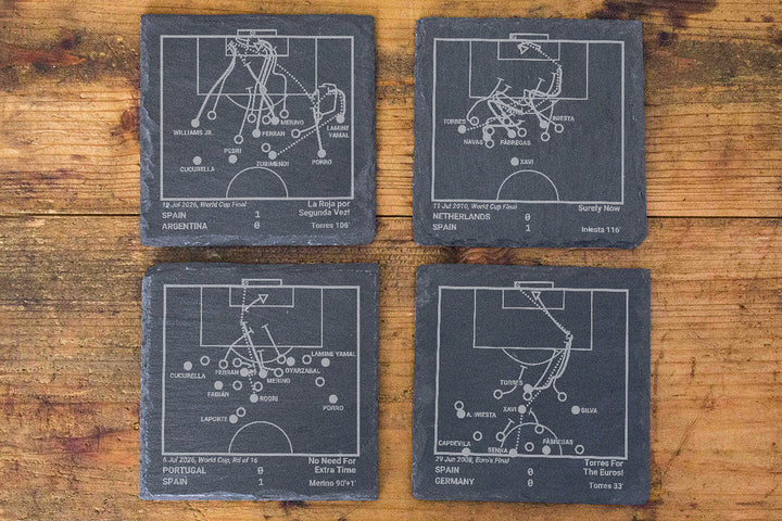 Greatest Spanish National Team Goals: Slate Coasters (Set of 4)