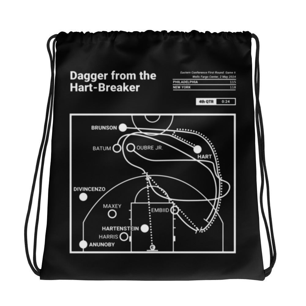 New York Knicks Greatest Plays Drawstring Bag: Dagger from the Hart-Breaker (2024)