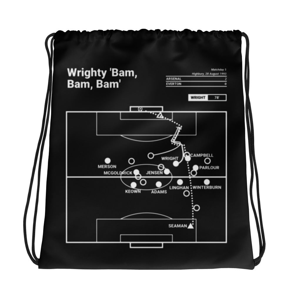 Arsenal Greatest Goals Drawstring Bag: Wrighty 'Bam, Bam, Bam' (1993)