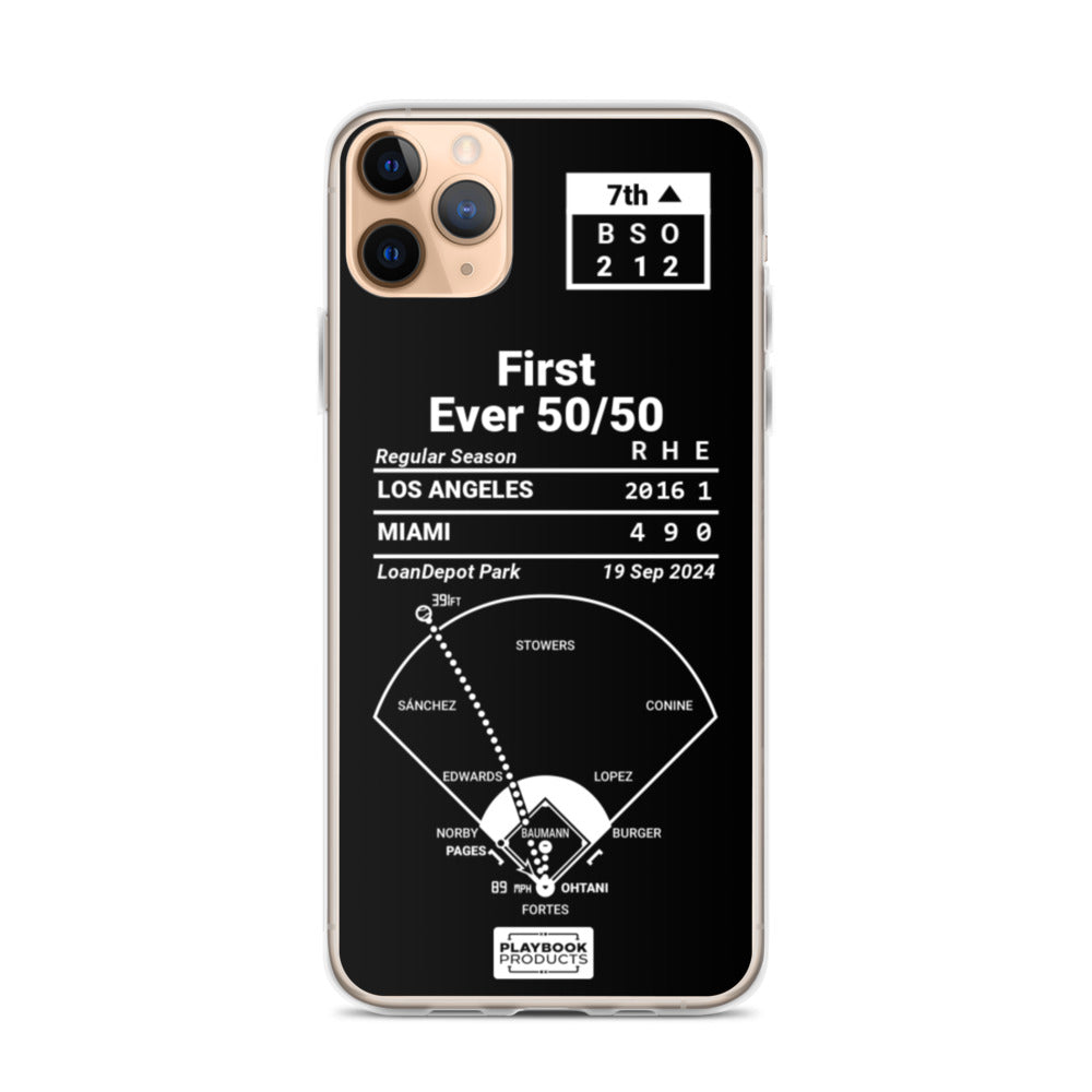 Los Angeles Dodgers Greatest Plays iPhone Case: First Ever 50/50 (2024)