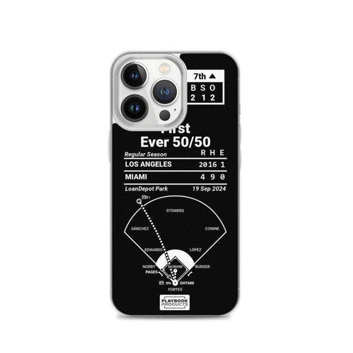 Los Angeles Dodgers Greatest Plays iPhone Case: First Ever 50/50 (2024)