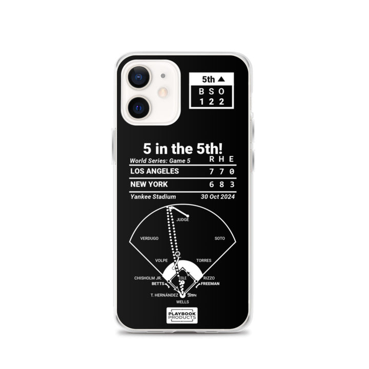 Los Angeles Dodgers Greatest Plays iPhone Case: 5 in the 5th! (2024)