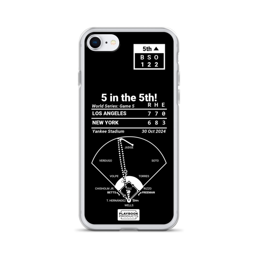 Los Angeles Dodgers Greatest Plays iPhone Case: 5 in the 5th! (2024)