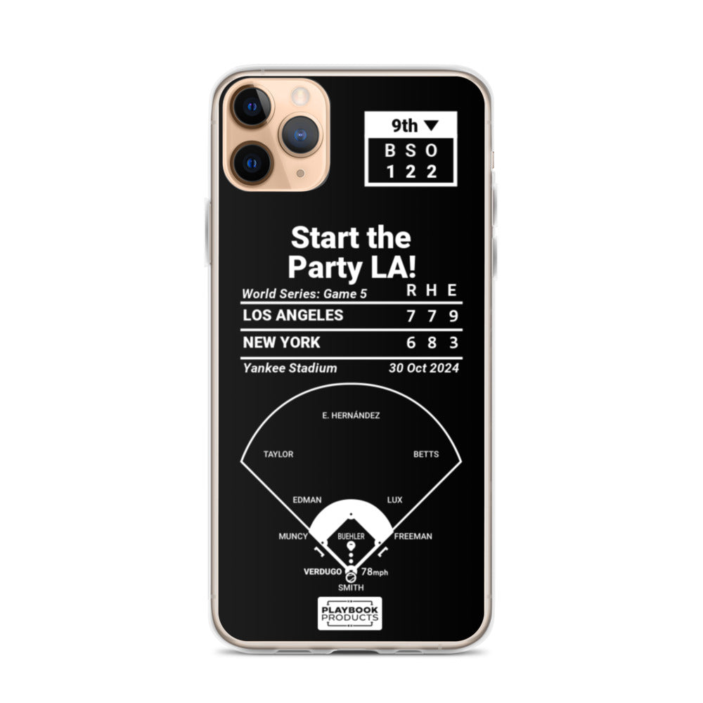 Los Angeles Dodgers Greatest Plays iPhone Case: Start the Party LA! (2024)