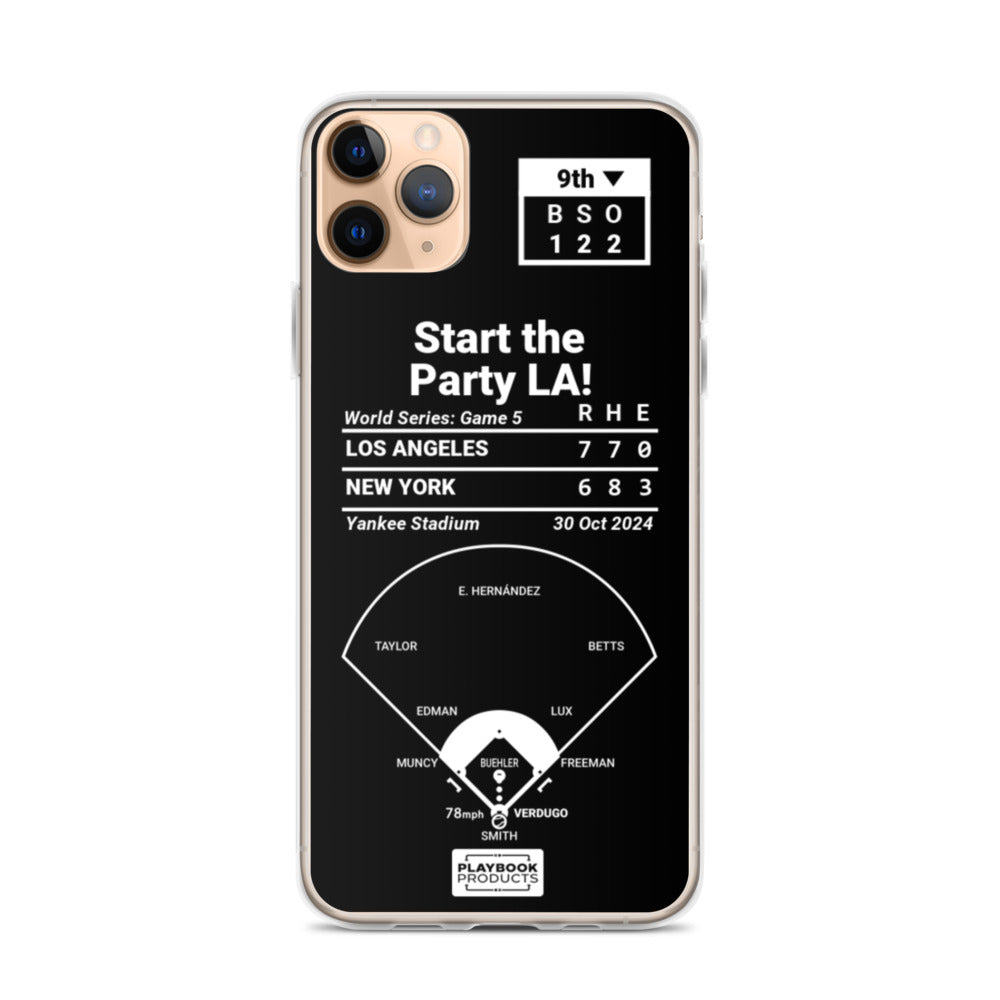 Los Angeles Dodgers Greatest Plays iPhone Case: Start the Party LA! (2024)