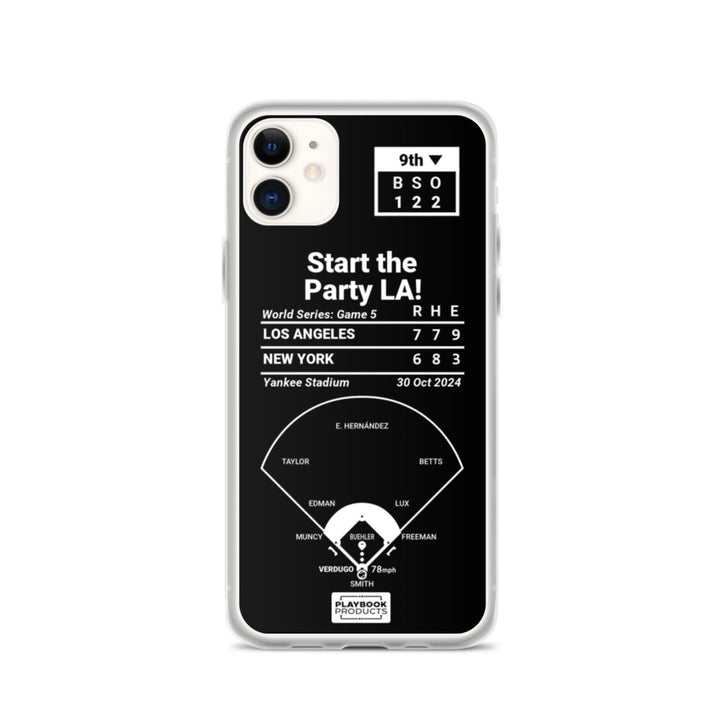 Los Angeles Dodgers Greatest Plays iPhone Case: Start the Party LA! (2024)