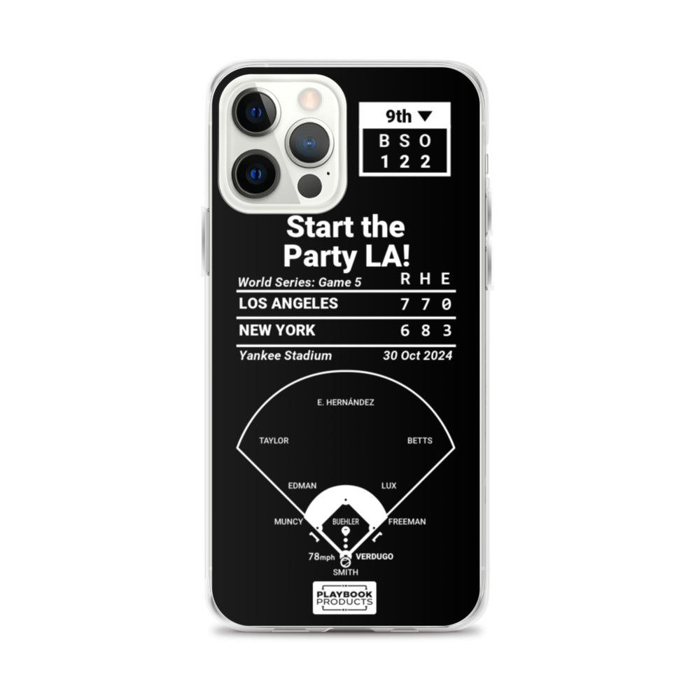 Los Angeles Dodgers Greatest Plays iPhone Case: Start the Party LA! (2024)