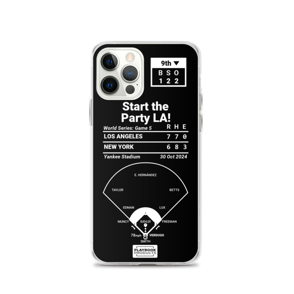 Los Angeles Dodgers Greatest Plays iPhone Case: Start the Party LA! (2024)