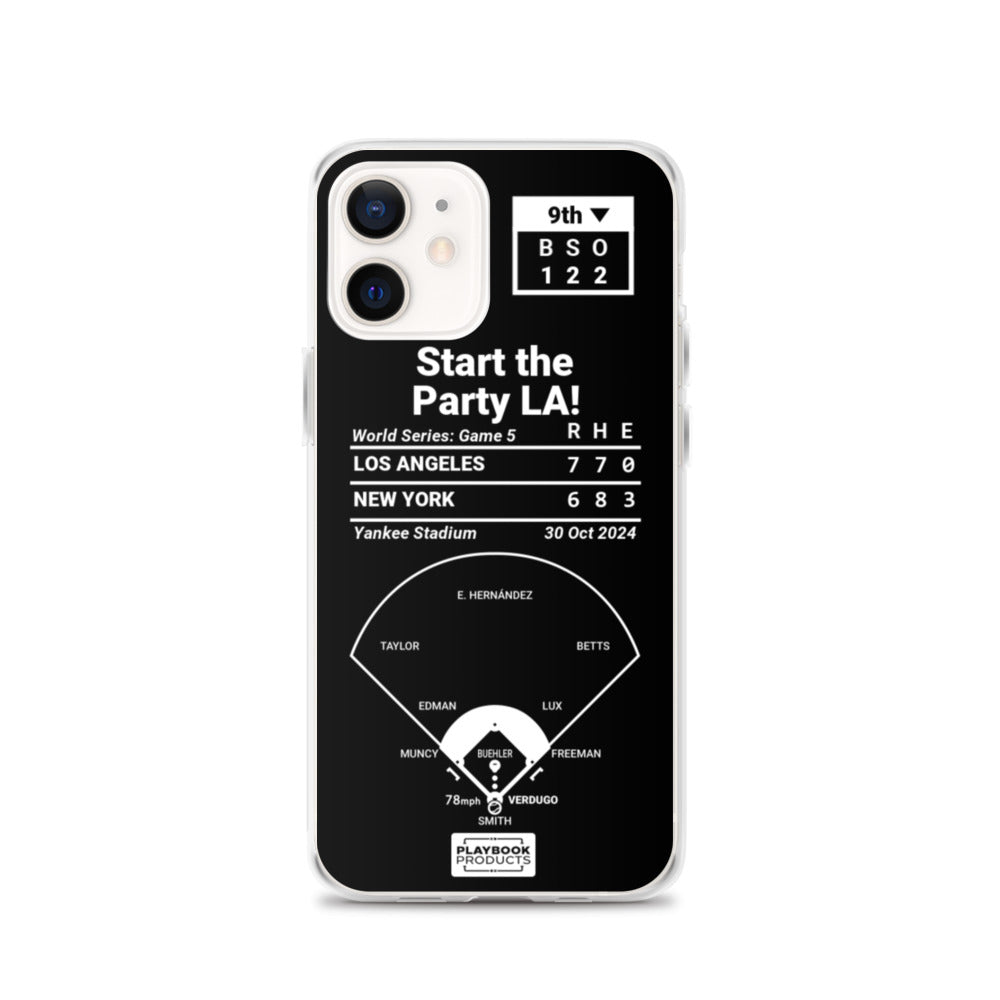 Los Angeles Dodgers Greatest Plays iPhone Case: Start the Party LA! (2024)