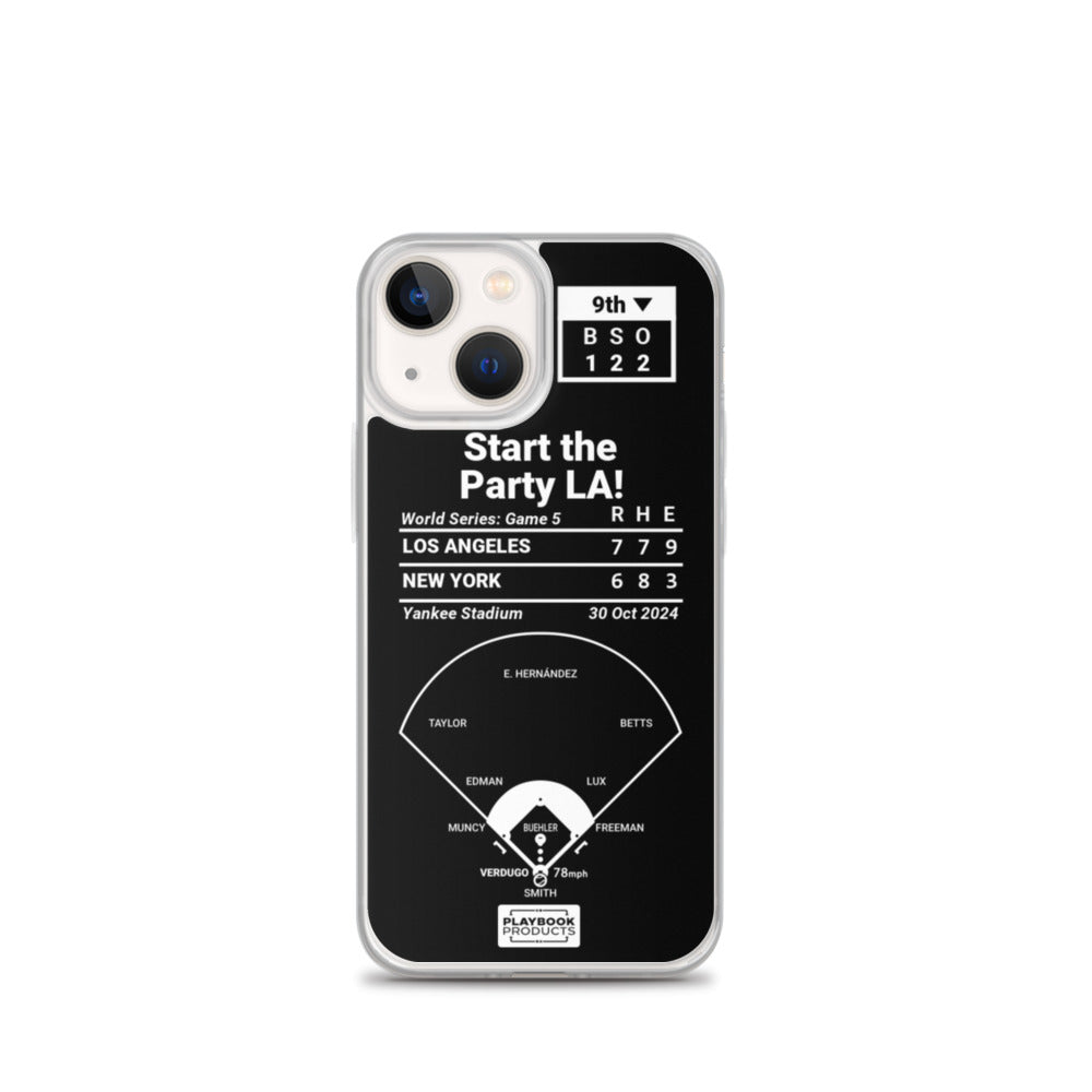 Los Angeles Dodgers Greatest Plays iPhone Case: Start the Party LA! (2024)