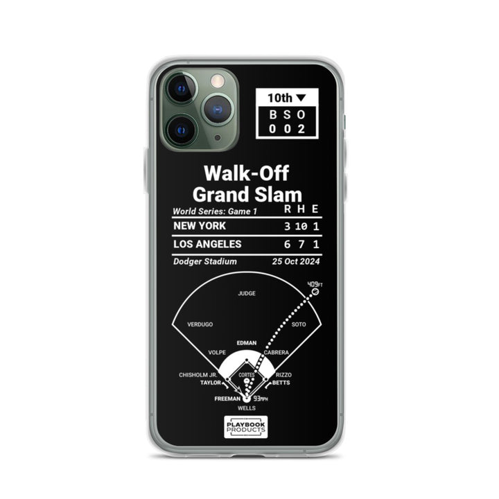 Los Angeles Dodgers Greatest Plays iPhone Case: Walk-Off Grand Slam (2024)