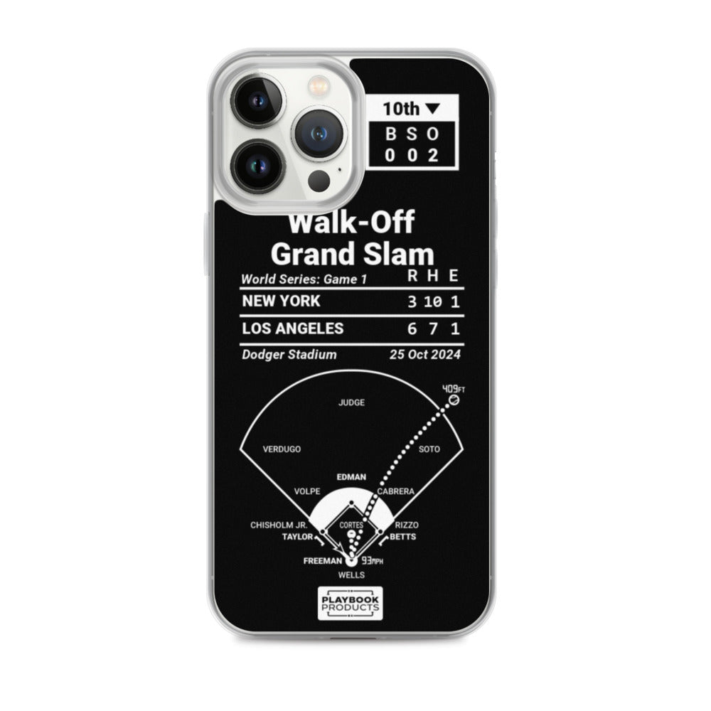 Los Angeles Dodgers Greatest Plays iPhone Case: Walk-Off Grand Slam (2024)