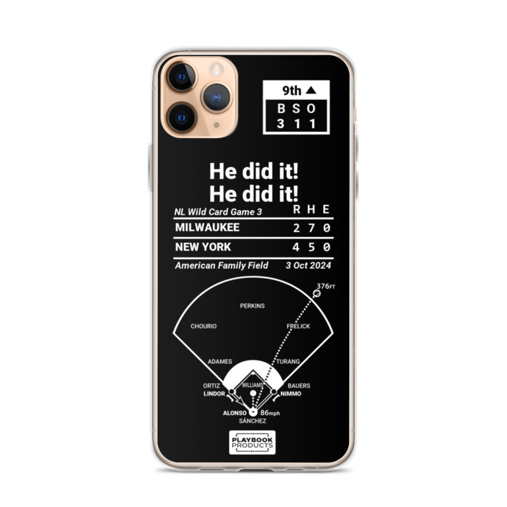 New York Mets Greatest Plays iPhone Case: He did it! He did it! (2024)